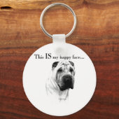 Porte-clés Chinois Shar Pei Joyeux Visage (Recto)
