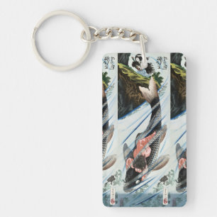 Porte-clés Chinoiserie Carpes Koï Cascade Art Japonais