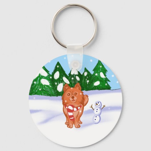 Porte-clés Chiot à neige (Recto)