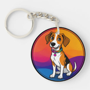 Porte-clés Chiot animé mignon avec collier