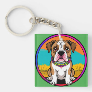 Porte-clés Chiot animé mignon avec collier