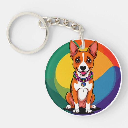Porte-clés Chiot animé mignon avec collier (Devant)