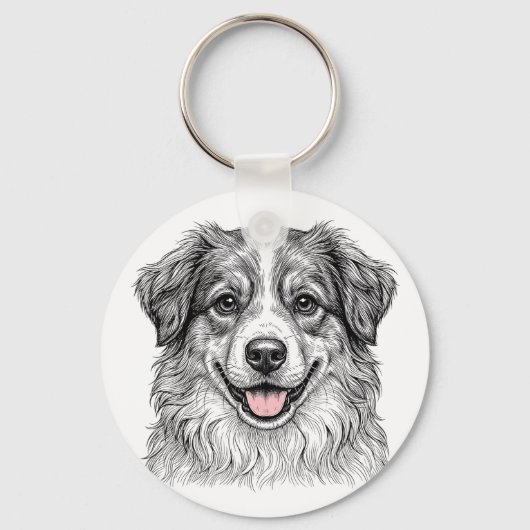Porte-clés chiot berger australien (Recto)
