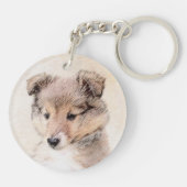 Porte-clés Chiot de chien de berger de Shetland peignant (Dos)
