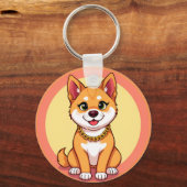 Porte-clés Chiot de dessin animé adorable (Recto)