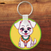 Porte-clés Chiot de dessin animé adorable (Recto)