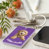 Porte-clés Chiot de Doodle Doré (Devant droit)