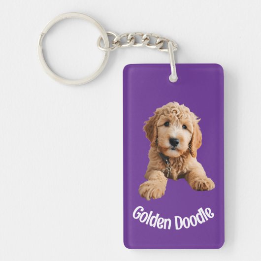 Porte-clés Chiot de Doodle Doré (Devant)