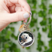 Porte-clés Chiot de Labrador jouant dans le jardin (main)