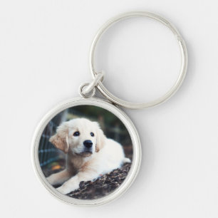 Porte-clés Chiot de Labrador jouant dans le jardin