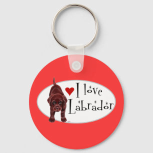 Porte-clés Chiot du Labrador au chocolat