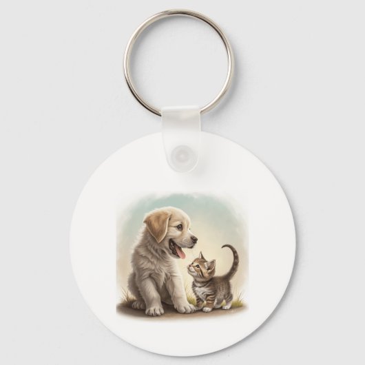 Porte-clés Chiot et chaton (Recto)