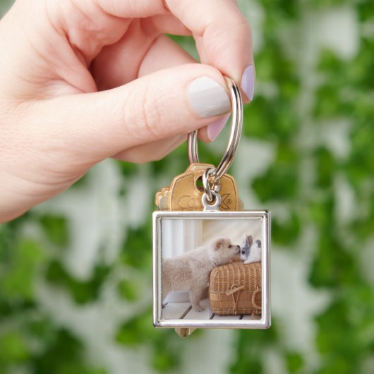 Porte-clés Chiot et lapin (main)