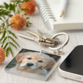 Porte-clés Chiot Golden Retriever (Devant Droit)