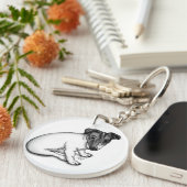 Porte-clés Chiot Jack Russell 10 semaines (Devant droit)
