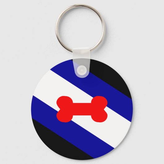 Porte-clés Chiot Jouer à la fierté drapeau (Recto)