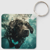Porte-clés Chiot labrador nageant sous l'eau Design (Dos)