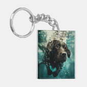 Porte-clés Chiot labrador nageant sous l'eau Design (Devant gauche)