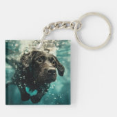 Porte-clés Chiot labrador nageant sous l'eau Design (Dos)