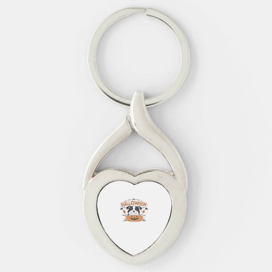 Porte-clés Chiot mignon en Citrouille - Illustration de chien (Devant)