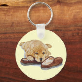Porte-clés chiot mignon golden récupérateur chien peluches (Recto)