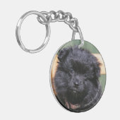 Porte-clés Chiot noir de Pomeranian (Devant gauche)