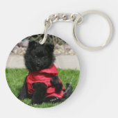 Porte-clés Chiot noir de Pomeranian regardant (Dos)