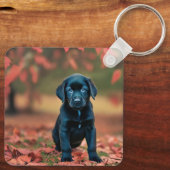 Porte-clés Chiot noir du laboratoire (Verso)