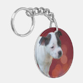 Porte-clés Chiot Noir Et Blanc, (Devant gauche)
