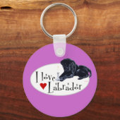 Porte-clés Chiot noir Labrador (Recto)