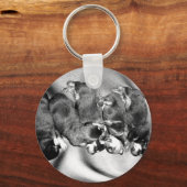 Porte-clés chiots à tête blanche (Recto)