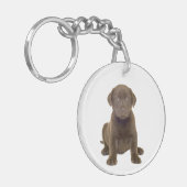 Porte-clés Chiots Labrador au Chocolat (Devant gauche)