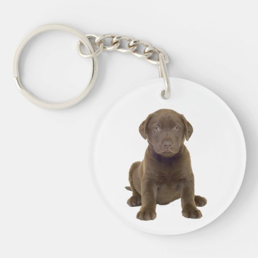 Porte-clés Chiots Labrador au Chocolat (Devant)
