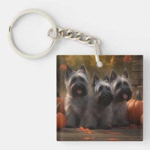 Porte-clés Chiots Terrier Skye Automne Délice Citrouille