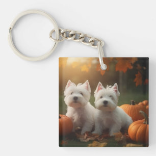 Porte-clés Chiots Terrier West Highland White Pumpkin d'Autom