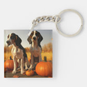 Porte-clés Chiots Treeing Walker Coonhound Citrouille d'Autom (Dos)