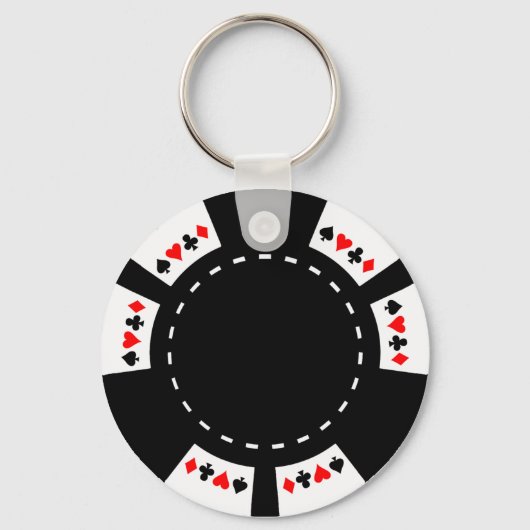 Porte-clés Chip de poker noir et blanc (Recto)