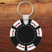 Porte-clés Chip de poker noir et blanc (Recto)