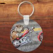 Porte-clés Chipmunk Biker équitation d'une moto (Recto)