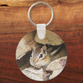 Porte-clés Chipmunk dans une pile de bois (Recto)