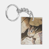 Porte-clés Chipmunk dans une pile de bois (Devant gauche)