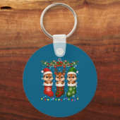 Porte-clés Chipmunk In Christmas Socks Lights Chipmunk Xmas L (Recto)