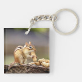 Porte-clés Chipmunk mange une cacahuète (Dos)
