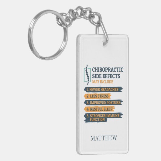 Porte-clés Chiropratique personnalisé Effets secondaires Doct (Devant gauche)