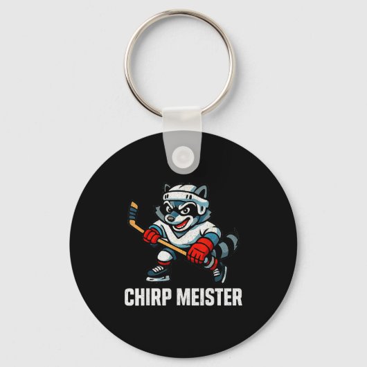 Porte-clés Chirp Meister Funny Hockey Raccoon Traalker (Recto)
