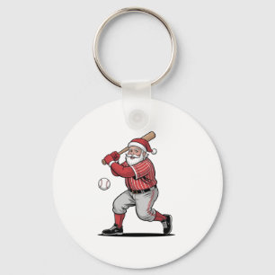 Porte-clés Chirstmas Baseball Jouer Sport Père Noël