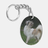 Porte-clés Chiwawa aux cheveux longs regardant (Devant gauche)