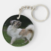 Porte-clés Chiwawa aux cheveux longs regardant (Dos)