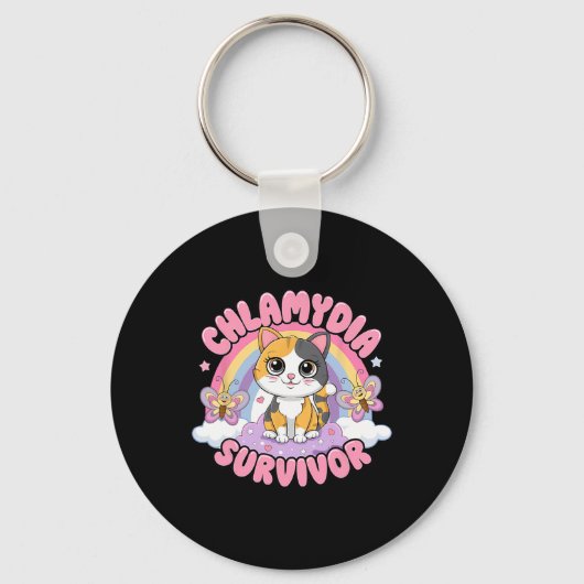 Porte-clés Chlamydia Survivor Chat Mème De Chat Chemises Drôl (Recto)