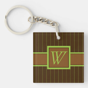 Porte-clés Chocolat avec Porte - clé acrylique Pinstripes de